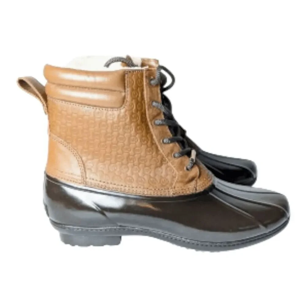 NWOB MICHAEL KORS Easton Waterproof Lace-Up Rain Boot Size 10M